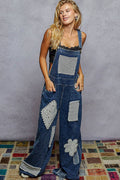 POL Crochet Patch Denim Overalls