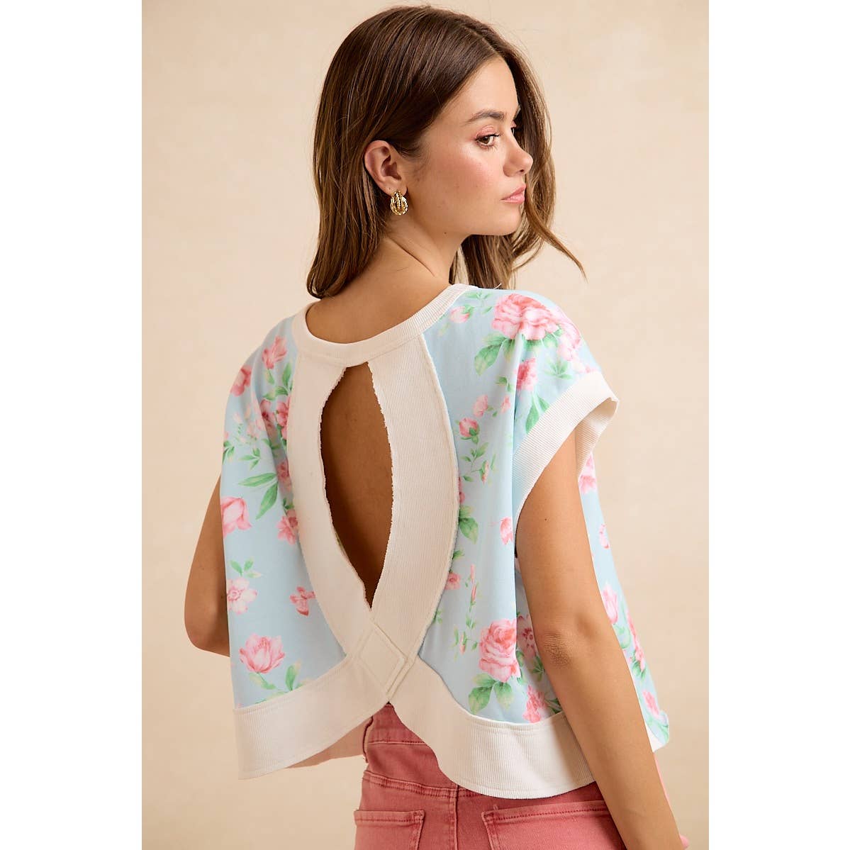 Floral Open Back Top