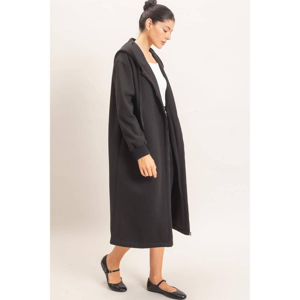 Cozy Overload Oversized Longline Zip-Up Hoodie Jacket