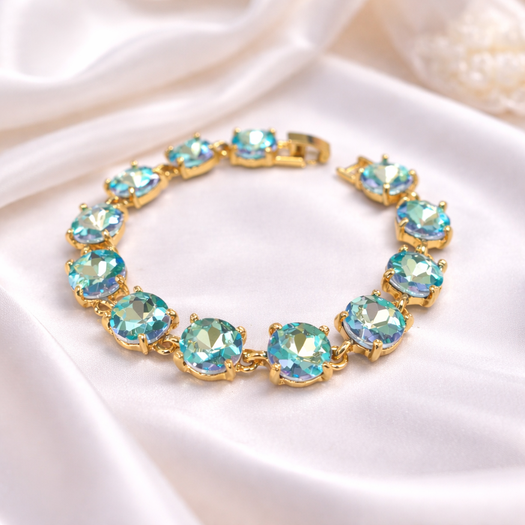 Round Cushion Cut Link Bracelet