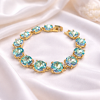 Round Cushion Cut Link Bracelet