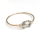 Crystal Oval Stone Cuff Metal Bangle