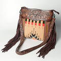 Tooled + Blanket Crossbody Fringed Handbag