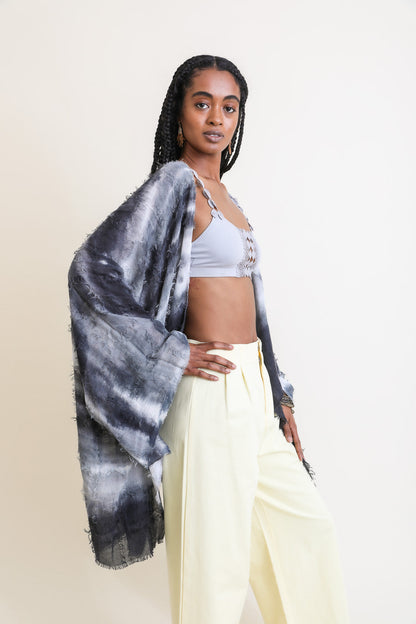 Breezy & Beautiful Dip Dye Kimono Kimonos Black White