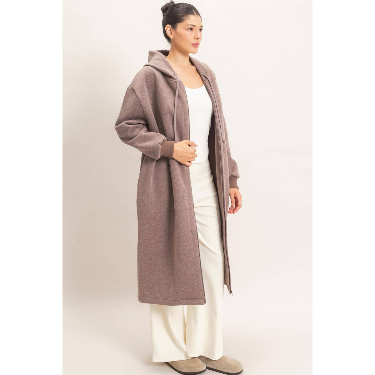Cozy Overload Oversized Longline Zip-Up Hoodie Jacket