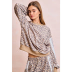 Leopard Lace Stripe Sweatshirt
