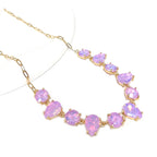 Round & Teardrop Mix Glass Beads Station Necklace