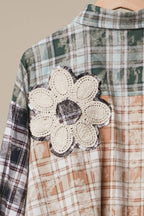 Vintage Patchwork Plaid Shirt Jacket