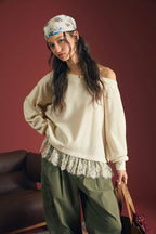 Lace Layers Sweater Knit Top