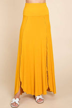 High Low Surplice Bouncy Maxi Skirt