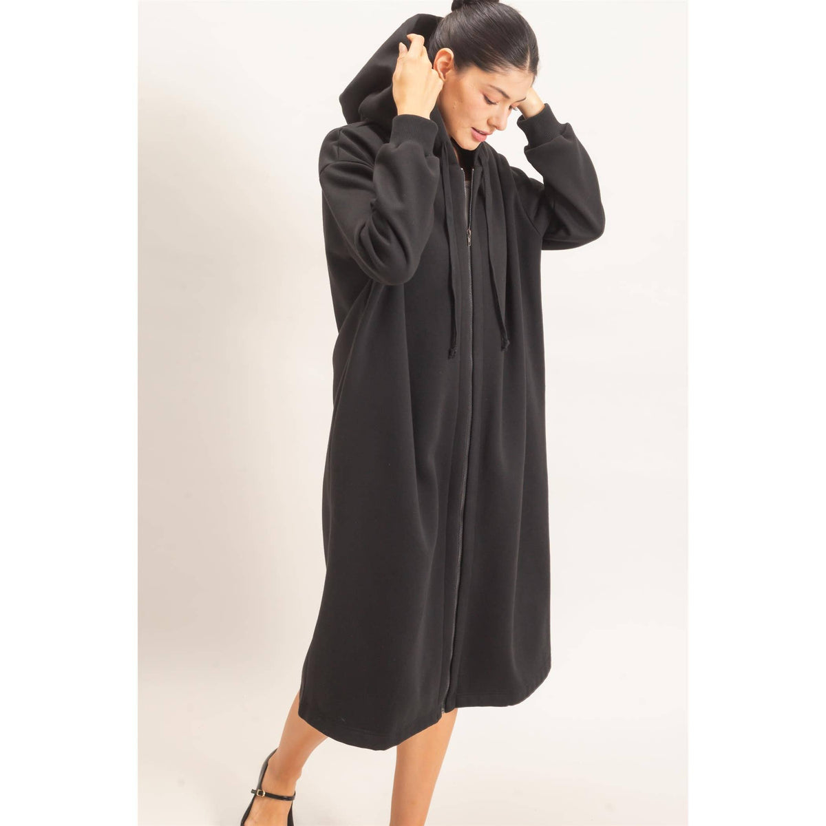 Cozy Overload Oversized Longline Zip-Up Hoodie Jacket