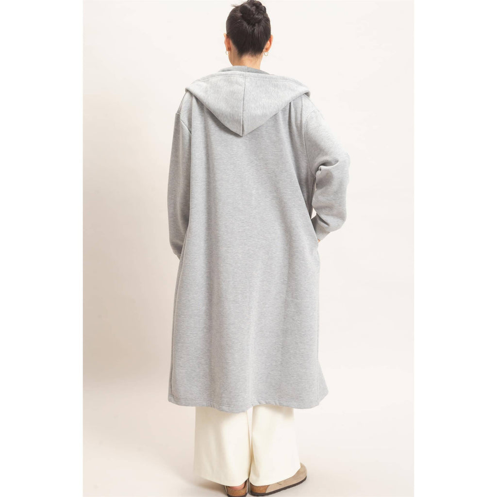 Cozy Overload Oversized Longline Zip-Up Hoodie Jacket