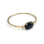 Crystal Oval Stone Cuff Metal Bangle