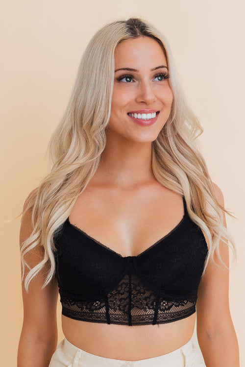 Chic Contours Lace Longline Bralette w/ Underline Small /