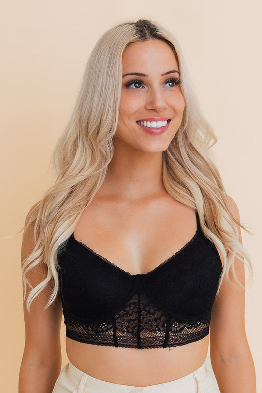 Chic Contours Lace Longline Bralette w/ Underline Small /