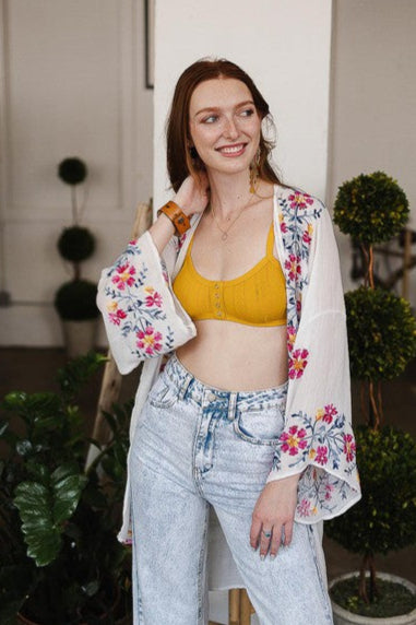 colorful boho style kimono tops