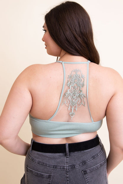 Plus Size Tattoo Back Bralette
