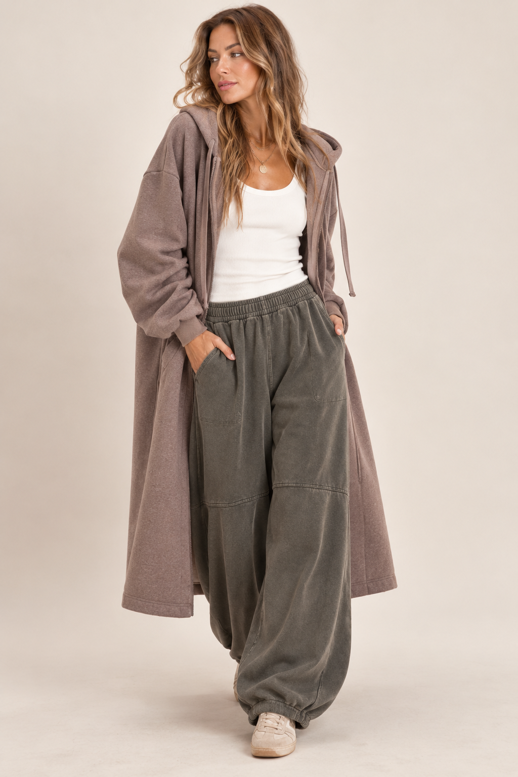 Cozy Overload Oversized Longline Zip-Up Hoodie Jacket