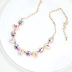 Round & Teardrop Mix Glass Beads Station Necklace