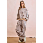Leopard Lace Stripe Sweat Pants