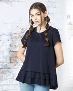 Eloise Ruffle Hem Short Sleeve Tee