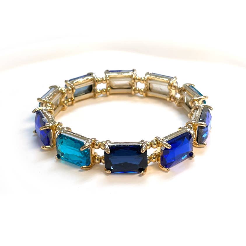 Emerald Cut Crystal AB Stretch Bracelets