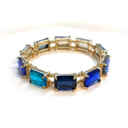 Emerald Cut Crystal AB Stretch Bracelets