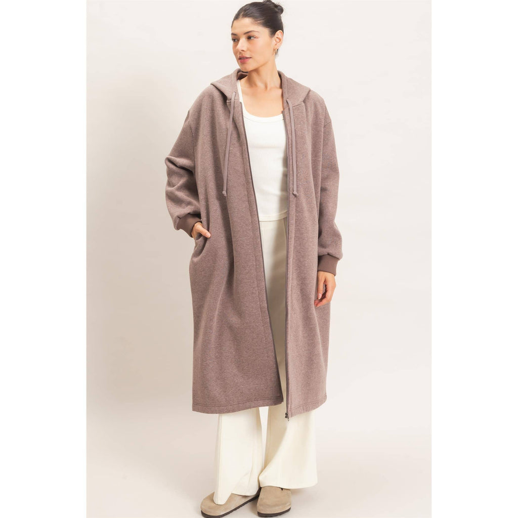Cozy Overload Oversized Longline Zip-Up Hoodie Jacket