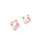 Sterling Silver S925 Post 12mm Round Glass Stud Earrings