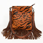 Faye Tiger Stripe Hide Leather Tooled Bag
