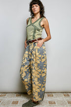 POL Crafted Textured Allover Print Woven Wide-Leg Pants