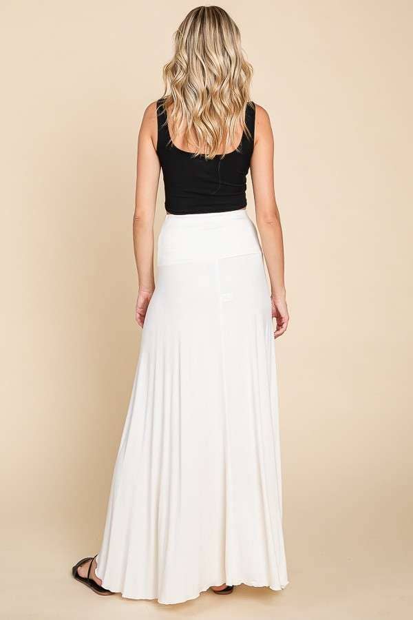 High Low Surplice Bouncy Maxi Skirt