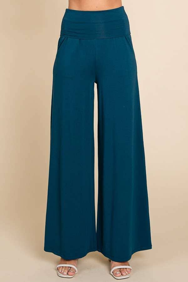 PiPPY Fold Over Wide Leg Palazzo Pants