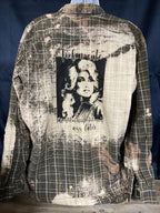 Whoop Jolene Bleached Button Down Plaid Shirt
