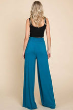 SMOCKING WAIST WIDE POCKET PANTS