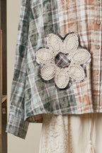 Vintage Patchwork Plaid Shirt Jacket