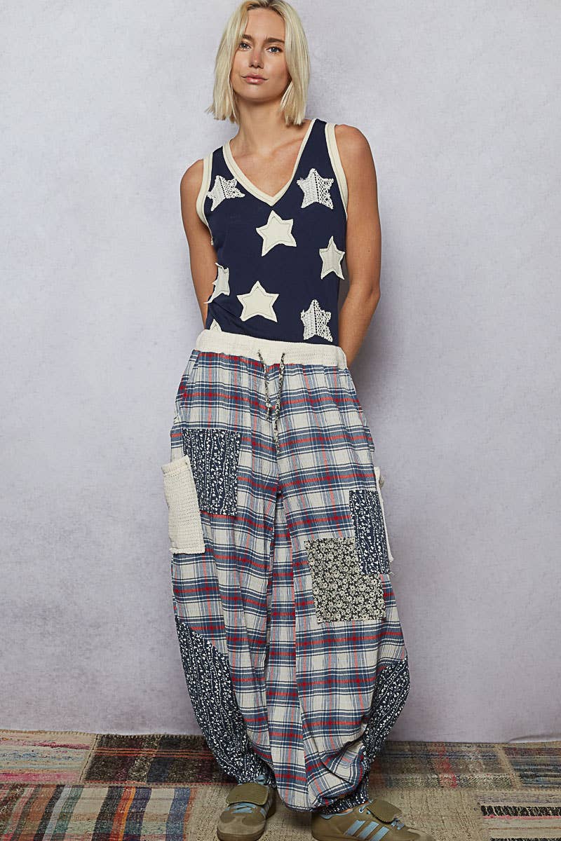Super STAR V-Neck Patches Tank Top