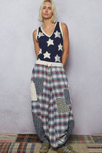 Super STAR V-Neck Patches Tank Top