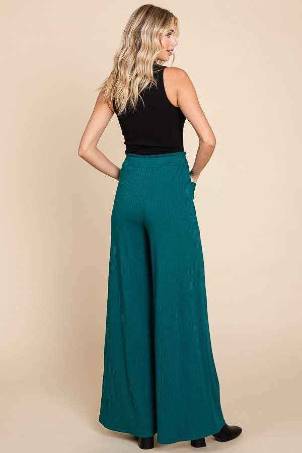 Maybe Perfect Wide Leg Ruched Pants