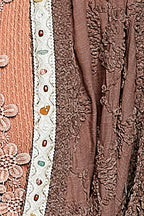 Floral Embroidered Contrast Chenille Crochet Cardigan Top