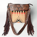 Tooled + Blanket Crossbody Fringed Handbag