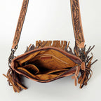 Faye Tiger Stripe Hide Leather Tooled Bag