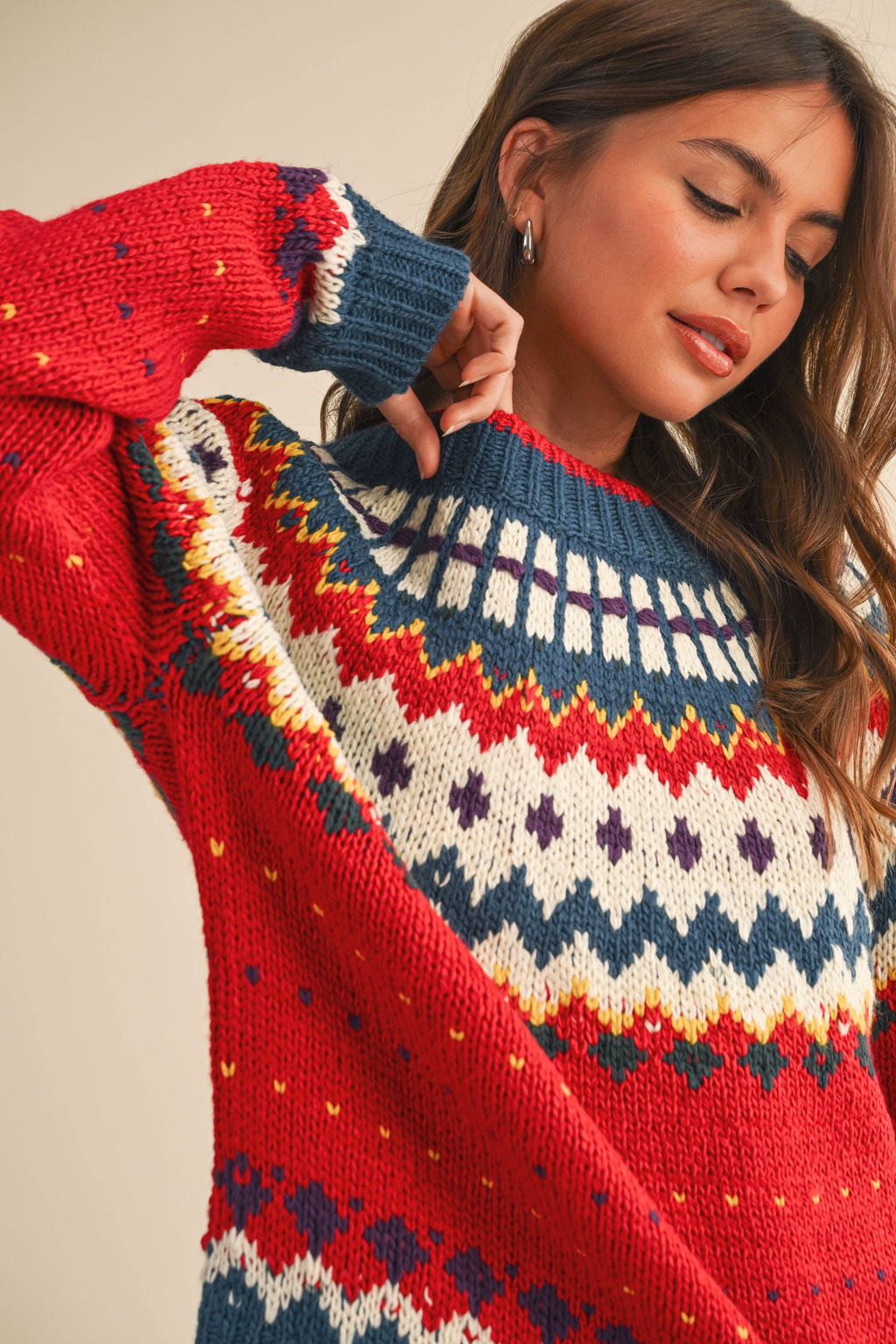 Nordic Print Knitted Sweater