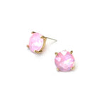 Sterling Silver S925 Post 12mm Round Glass Stud Earrings