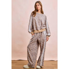 Leopard Lace Stripe Sweat Pants