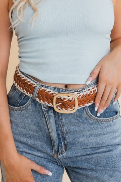 Crochet Trim Braided Belt