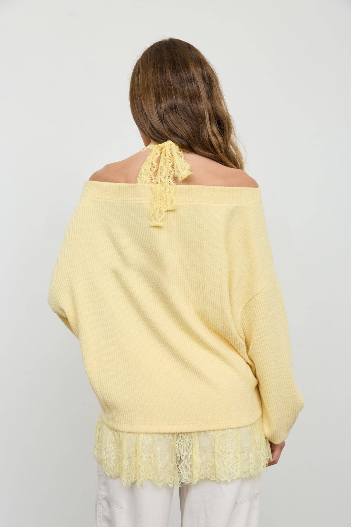 Lace Layers Sweater Knit Top