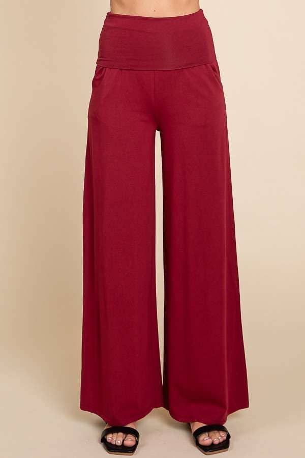 PiPPY Fold Over Wide Leg Palazzo Pants