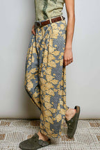 POL Crafted Textured Allover Print Woven Wide-Leg Pants