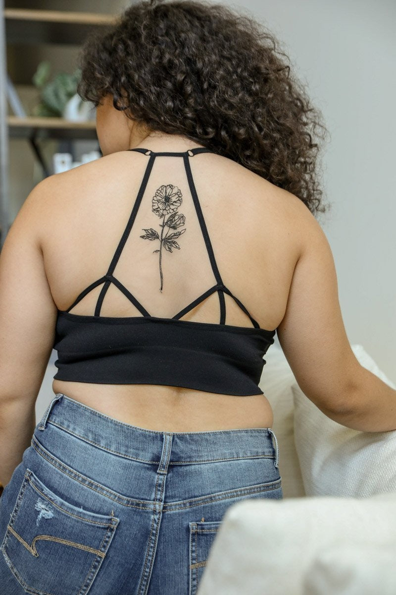 Flower Back Tattoo Bralette